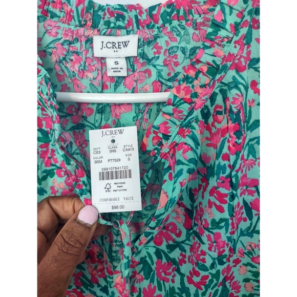 J. Crew Ruffle-sleeve tiered‎ beach dress - Picture 8 of 11